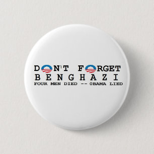 Bóton Redondo 5.08cm anti obama: Não fazem Forget/BENGHAZI. 4 MORREU