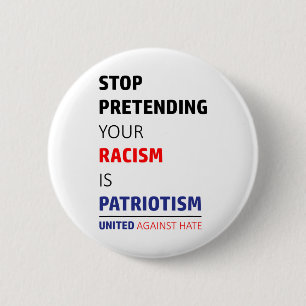 Bóton Redondo 5.08cm Anti-Racismo Trump Resiste Unido Contra Ódio