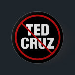Bóton Redondo 5.08cm Anti Ted Cruz Texas Democrat<br><div class="desc">Democratas unem-se contra Ted Cruz. Um ataque vermelho e um círculo em torno do nome de Ted Cruz em um botão político para um democrata liberal do Texas.</div>