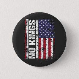 Bóton Redondo 5.08cm Anti Trump No Kings USA Flag Protest Quote
