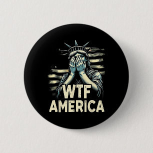 Bóton Redondo 5.08cm Anti-trump Política E Democracia Wtf América