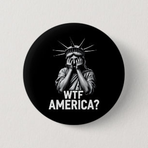 Bóton Redondo 5.08cm Anti-Trump Política E Democracia Wtf América 1