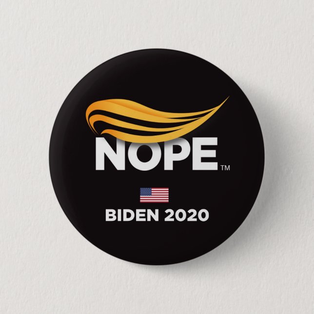 Bóton Redondo 5.08cm Anti-Trump, Trump Nope, Biden 2020 (Frente)