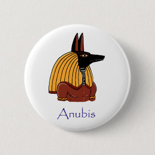 Bóton Redondo 5.08cm Anubis - Crachá de Deus Egípcio Antigo