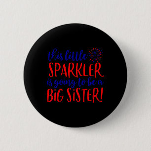 Bóton Redondo 5.08cm Anúncio de Gravidez da Irmã Mais Velha Sparkler 4