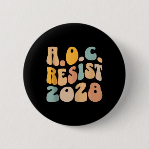 Bóton Redondo 5.08cm Aoc 2028 Para Presidente Resiste Wavy Alexandria O