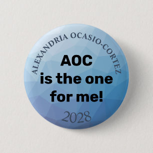 Bóton Redondo 5.08cm AOC Alexandria Ocasio-Cortez 2028