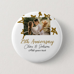 Bóton Redondo 5.08cm Apelido de casamento Aniversário adiciona nome ano