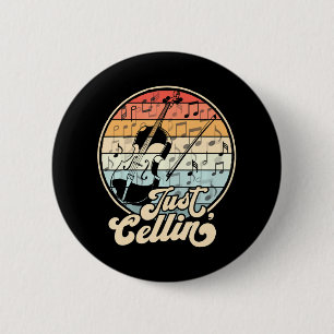 Bóton Redondo 5.08cm Apenas Cellin Cello Funny Cellist Musical