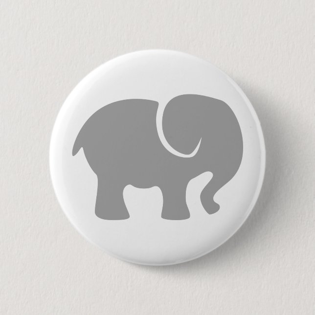 Bóton Redondo 5.08cm Apenas um Elefante Cinza (Frente)