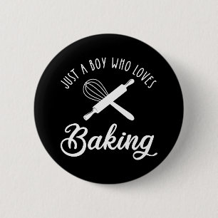 Bóton Redondo 5.08cm Apenas Um Menino Que Adora Baking