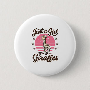 Bóton Redondo 5.08cm Apenas uma garota que ama girafas Camisa vintage D