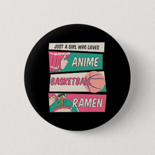 Bóton Redondo 5.08cm Apenas Uma Menina Que Ama Anime Bysketbyll Ramen K