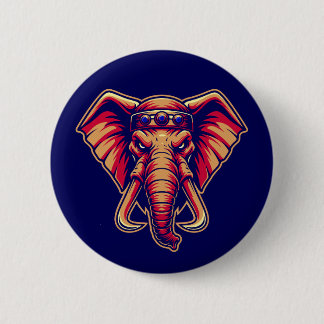 Bóton Redondo 5.08cm Apex Pachyderm - Edição Azul-Navy e Laranja