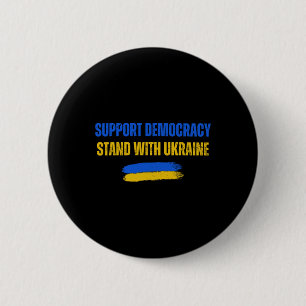Bóton Redondo 5.08cm Apoie a Democracia na Ucrânia Bandeira da Ucrânia
