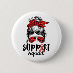 Bóton Redondo 5.08cm Apoie o Quad Messy Bun Warrior Disease Awar