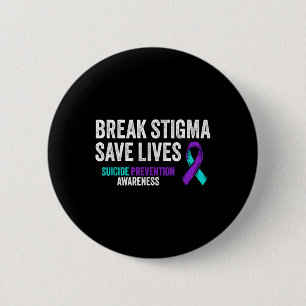Bóton Redondo 5.08cm Apoio à Prevenção do Suicídio Quebre o Estigma Con