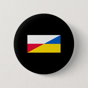 Bóton Redondo 5.08cm Apoio Polonês à Ucrânia Bandeira Ucraniana E Pola