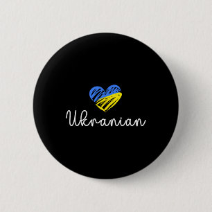 Bóton Redondo 5.08cm Apoio Ucraniano Bandeira da Ucrânia Amor Ucraniano