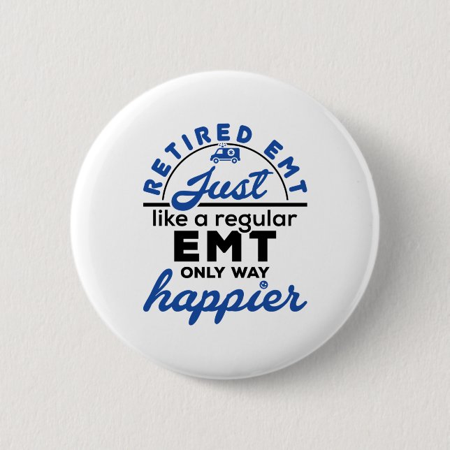 Bóton Redondo 5.08cm Aposentado EMT EMS Paramédico Reforma doações engr (Frente)