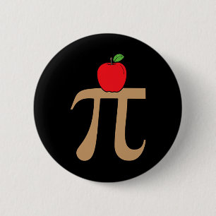 Bóton Redondo 5.08cm Apple Pie Pi Math Pun
