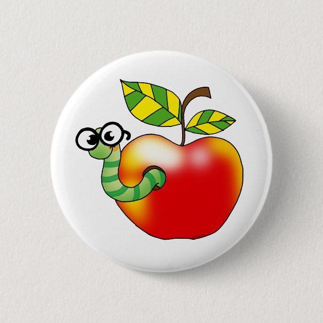 Bóton Redondo 5.08cm Apple & sem-fim, de volta à escola (Frente)