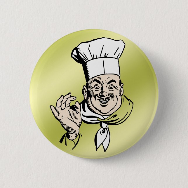 Bóton Redondo 5.08cm Aprovação de chefe de cozinha (Frente)