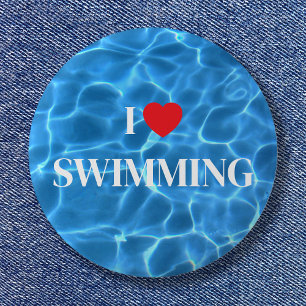 Bóton Redondo 5.08cm Aqua Azul Eu Amo Piscina
