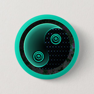 Bóton Redondo 5.08cm Aqua Cósmico no Balanço Yin Yang