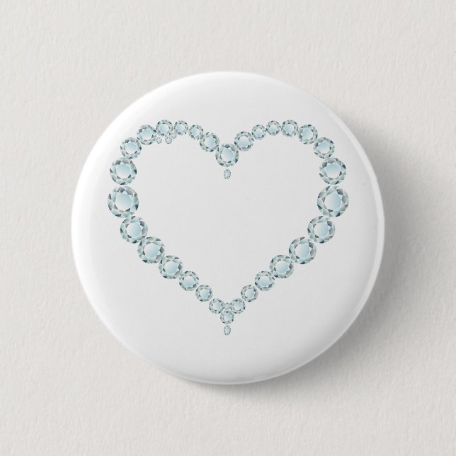 Bóton Redondo 5.08cm Aquamarine Gem Heart (Frente)