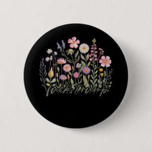 Bóton Redondo 5.08cm Aquarela Anti Trump Floral Democrata Presidente Li