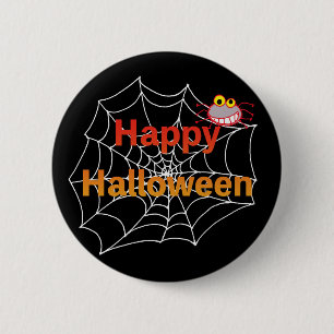 Bóton Redondo 5.08cm Aranha engraçada na Web do Halloween