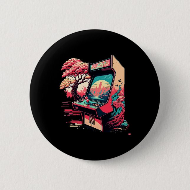 Bóton Redondo 5.08cm Arcade de Jogo de Vídeo (Frente)