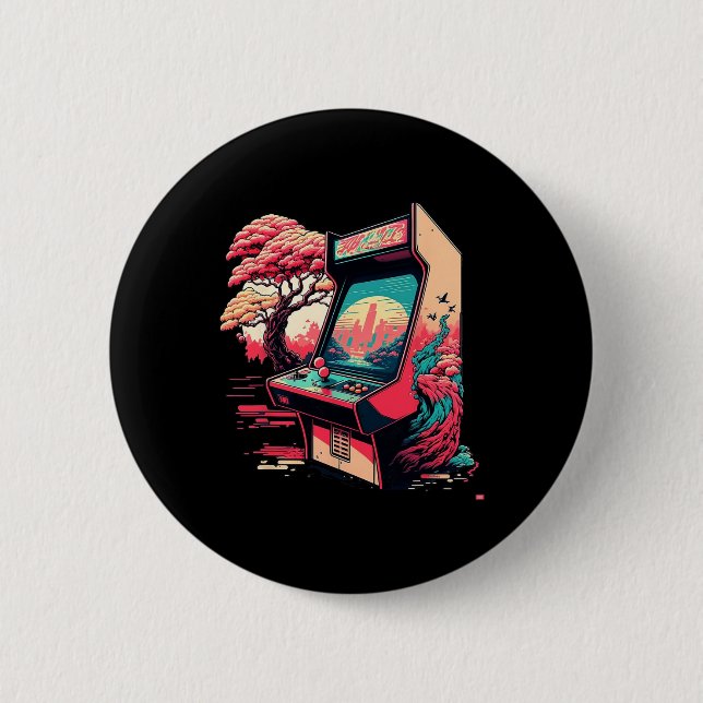Bóton Redondo 5.08cm Arcade de Jogo de Vídeo 1 (Frente)
