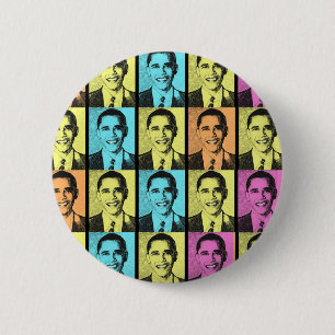 BÓTON REDONDO 5.08CM ARCO-ÍRIS DA ESPERANÇA COM OBAMA