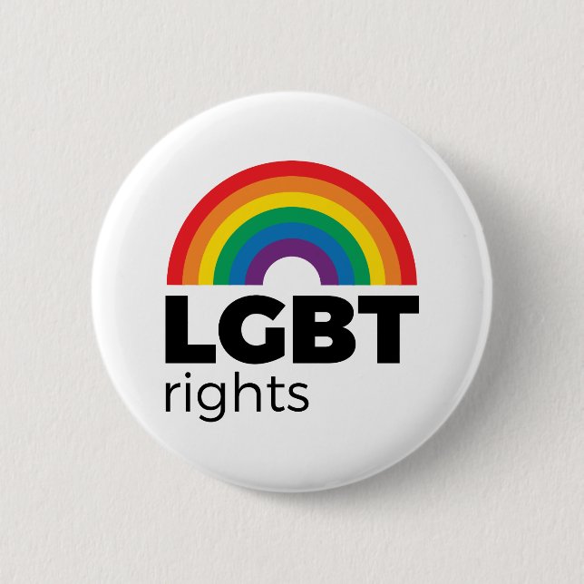 Bóton Redondo 5.08cm Arco-Íris de Direitos LGBT (Frente)