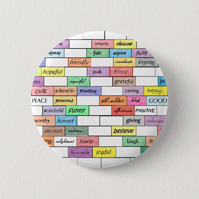 Bóton Redondo 5.08cm Arco-íris de grafites inspirados (Frente)