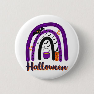 Bóton Redondo 5.08cm arco-íris de halloween