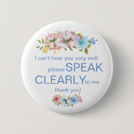 Bóton Redondo 5.08cm Arco-íris hibisco e duro azul surdo