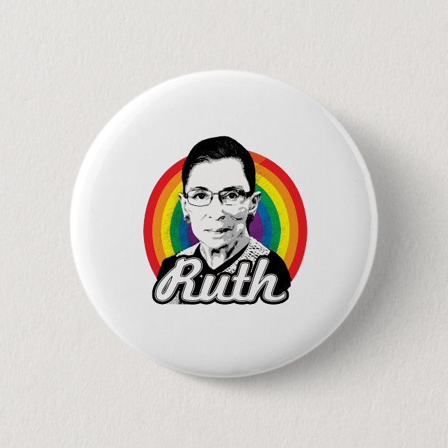 Bóton Redondo 5.08cm Arco-íris Ruth - Política LGBT - (Frente)