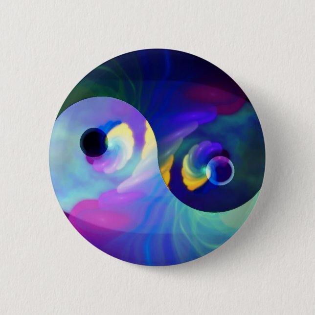 Bóton Redondo 5.08cm Arco-íris Taijitu Yin Yang (Frente)
