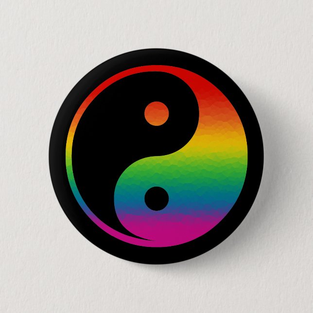 Bóton Redondo 5.08cm Arco-íris Yin Yang (Frente)