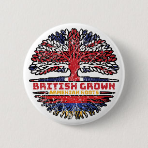 Bóton Redondo 5.08cm Armênio Armênia Uk Reino Unido Árvore Britânica