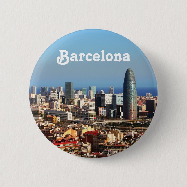 Bóton Redondo 5.08cm Arquitectura da cidade de Barcelona (Frente)