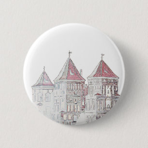 Bóton Redondo 5.08cm Arquitetura do Castelo Mir da Bielorrússia