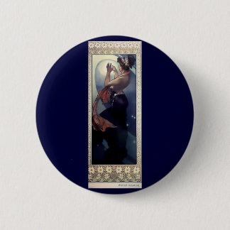 Bóton Redondo 5.08cm Art deco da estrela polar de Mucha