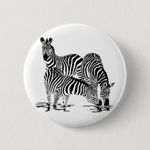 Bóton Redondo 5.08cm Art Deco Zebra