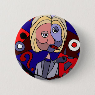 Bóton Redondo 5.08cm Arte abstracta política engraçada de Hillary