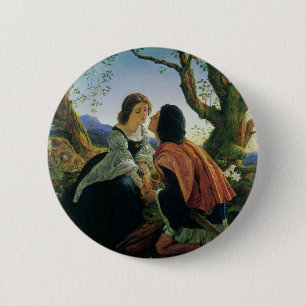 Bóton Redondo 5.08cm Arte Antiga, Amantes ao Crepúsculo, Sir Joseph Noe
