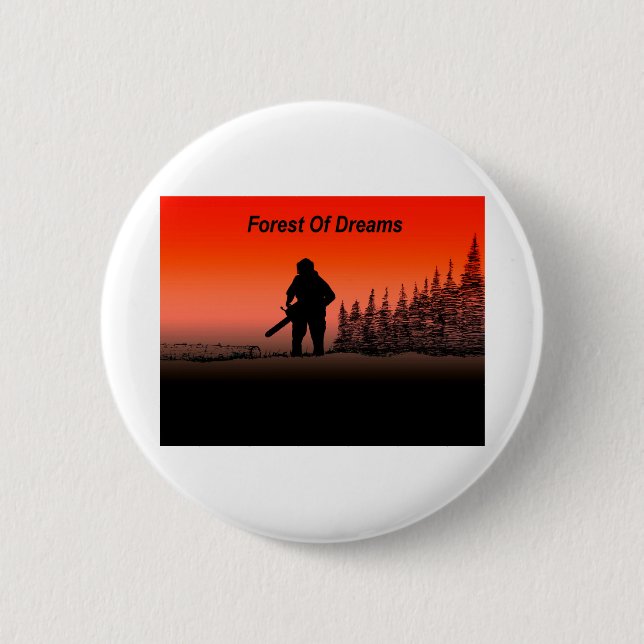 Bóton Redondo 5.08cm Arte Arborista Árvore Cirurgiã Chainsaw Paisaw (Frente)